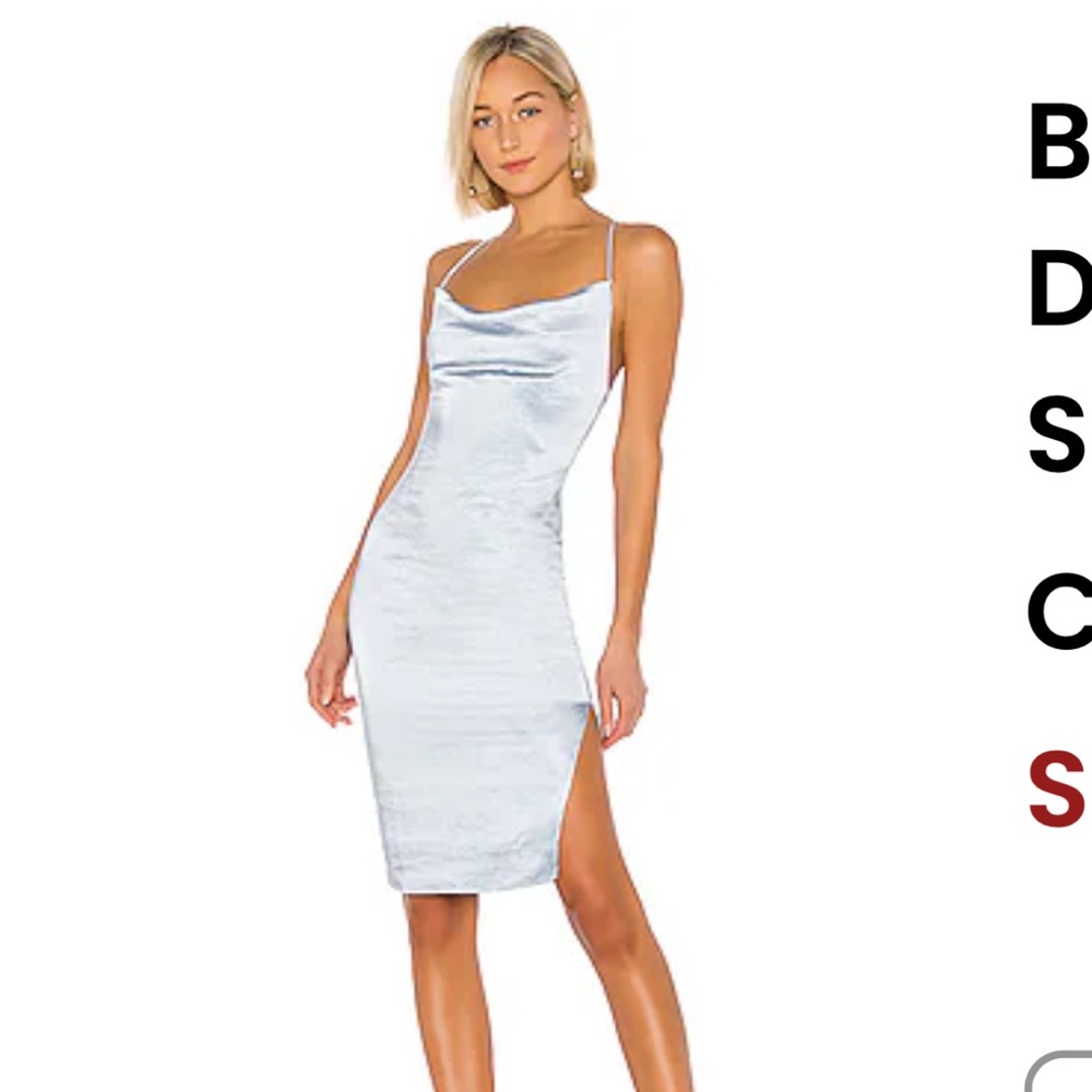 Superdown Billie Drape Midi Dress - Dusty Blue
